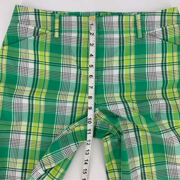 Jones New York Sport Green Plaid Stretch Cotton Blend 11” Shorts, 6 - Picture 9 of 14